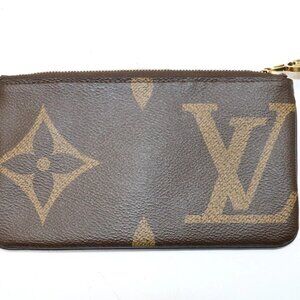 LOUIS VUITTON Trio Monogram Giant Canvas Coin Purse Wallet Key Pouch Brown 1pc